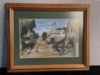 Children Playing In Neighborhood Print