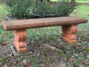 A Cast Terra Cotta Stone Garden Bench (1 Of 4)