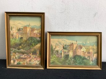 Pair Of Framed Landscape Watercolors