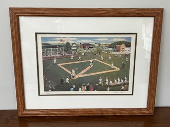 Signed And Numbered Lithograph 'America's Game' By Steven Klein In Oak Frame - 685/1000