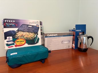 Trio Unused ? Kitchen Items. Cuisinart , Pyrex And Farberware.