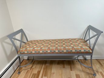 A Metal Bench With Custom Upholstered Cushion