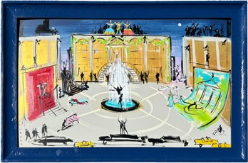 An Original Oil On Canvas, Lincoln Center Or Metropolitan Opera Themed, Donald Drawbertson (American, Contempo