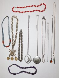 10 Necklaces And 1 Eyeglass Chain