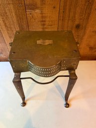 An Antique English Brass And Iron Fireplace Footman