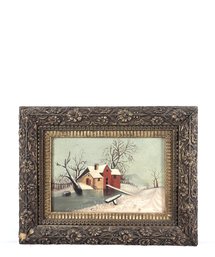 T.E. Evans (19th/20th C.) Signed Winter Landscape Oil Painting