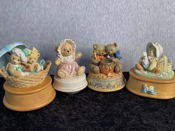Bear Music Box Lot Of 4
