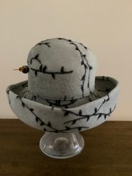 Nordstrom 100% Rabbit Hair Hat W/ Vintage Hat Pin #7