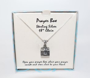 18' Sterling Silver Chain With Prayer Box Charm