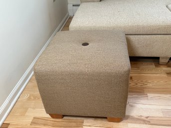 A Pretty Taupe Ottoman
