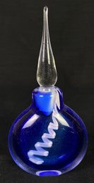 Vintage Blue Art Glass Fragrance Bottle