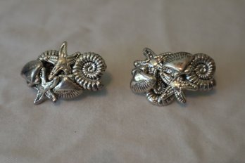 Sterling Shell Earrings By Israel Designer Bat Ami (10.5 Grams)