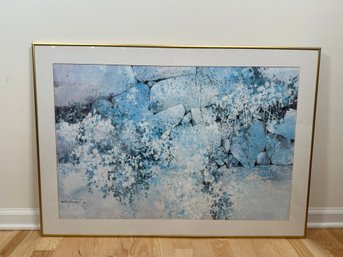 Beautiful Floral Landscape Lithograph Print