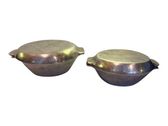 Nambe #20 And #22 Heavy Aluminum Dutch Ovens