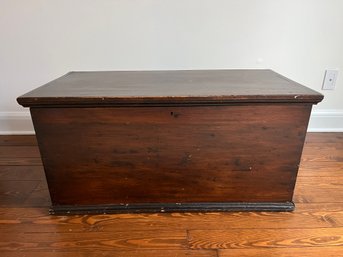 An Antique Hard Wood Blanket Chest - Hinged