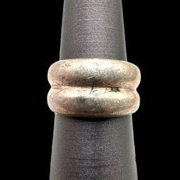 (B159) Sterling Silver Double Band Ring, Size 5.75