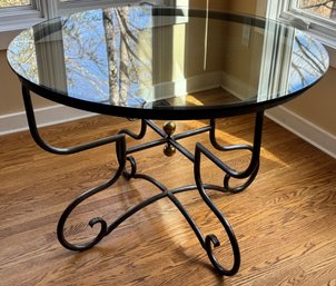 Heavy Metal And Glass Table