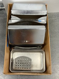 Stainless Medical Grade Tray With Lid & Stainless Paper Towel Holder, Miscellaneous Lids & Napkin Holder MH