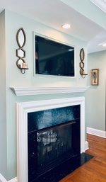 PAIR Contemporary Mirrored Candle Wall Sconces (LOC: S1)