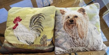 Two Needle Work Pillows