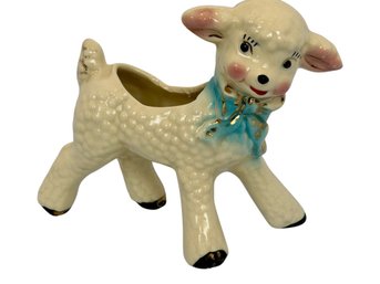 So Cute ! Vintage White Ceramic Lamb