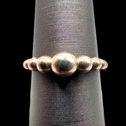 (B166) PANDORA Sterling Silver Beaded Ball Band Ring, Size 7