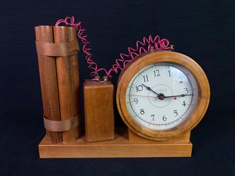 Vintage Wooden J&J Beal Table Top Clock