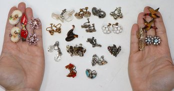 21 Pairs Of Screw Back Earrings