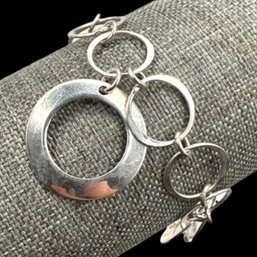 (B173) Sterling Silver Circular Link Bracelet