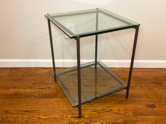 A Modern Glass & Iron Side Table