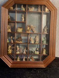 Wade Whimsies Figurines In Wooden Shadow Box