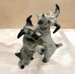 Antique German Porcelain Playful Terrier Dog Figurine