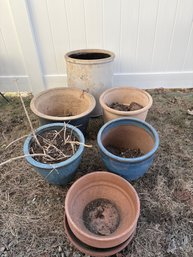 Mixed Group Of Garden Pot - Glazed Ceramics  Terracotta And 10 Gallon Robinson Ransbottom