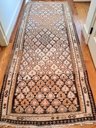 Antique Kilim Runner In Brown With Gold Tones (#1)