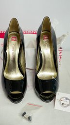 Pair Of Elaine Turner Black Patent Heels Size 10, Never Worn