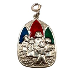 (B184) Sterling Silver Christmas Caroling Pendant