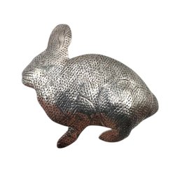 (B185) Sterling Silver Textured Rabbit Brooch