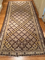 Antique Kilim Runner Carpet In Neutral & Yellow Tones (#3)