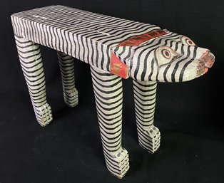 Mid Century Carved Painted Animal Statue Piece