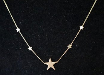 14K Yellow Gold Star Necklace 15.5' (1.4 Grams)