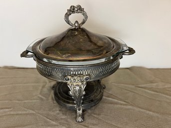 Glass & Silverplate Chafing Dish