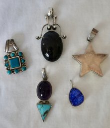 Sterling Pendant Lot 5 (3 Marked 925 All Tested)