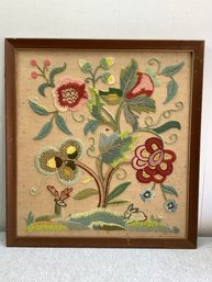 Needlepoint Framed Floral Art