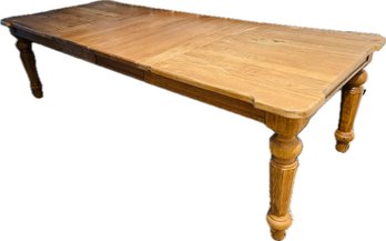 Plank Wood Farmhouse Table With Two Leaves