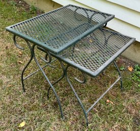 Two Metal Garden Nesting Tables