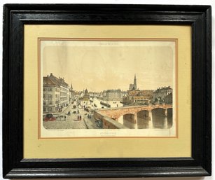 Adolphe Maugendre (b1809 French) Hand Colored Chromo Lithograph Of Museums Of The City Of Strasbourg