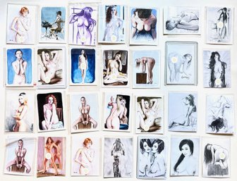 Over 25 Miniature ACEOs Nude Original Watercolor Painting, Drawings & Prints By James T. Back & Others