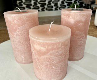 New Trio Large Pink Candles
