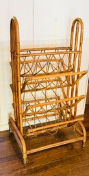 Vintage Wicker Rattan Multi Tier Newspaper/Magazine Rack