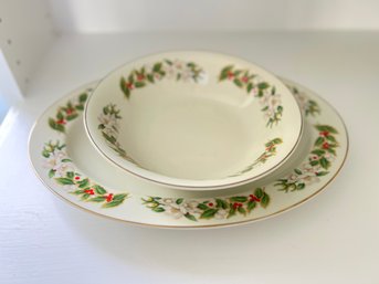 Golden December By Horchow  Platter & Serving Bowl